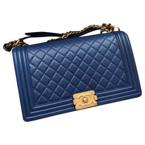 chanel dark blue boy bag|Chanel boy original.